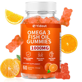 Yidout Gummies Omega 3 Huile de Poisson 60 Comp. packaging vue de face