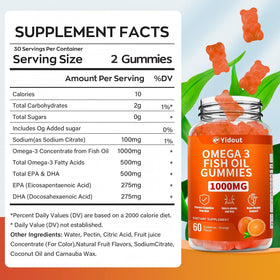 Yidout Gummies Omega 3 orange goût vue de côté