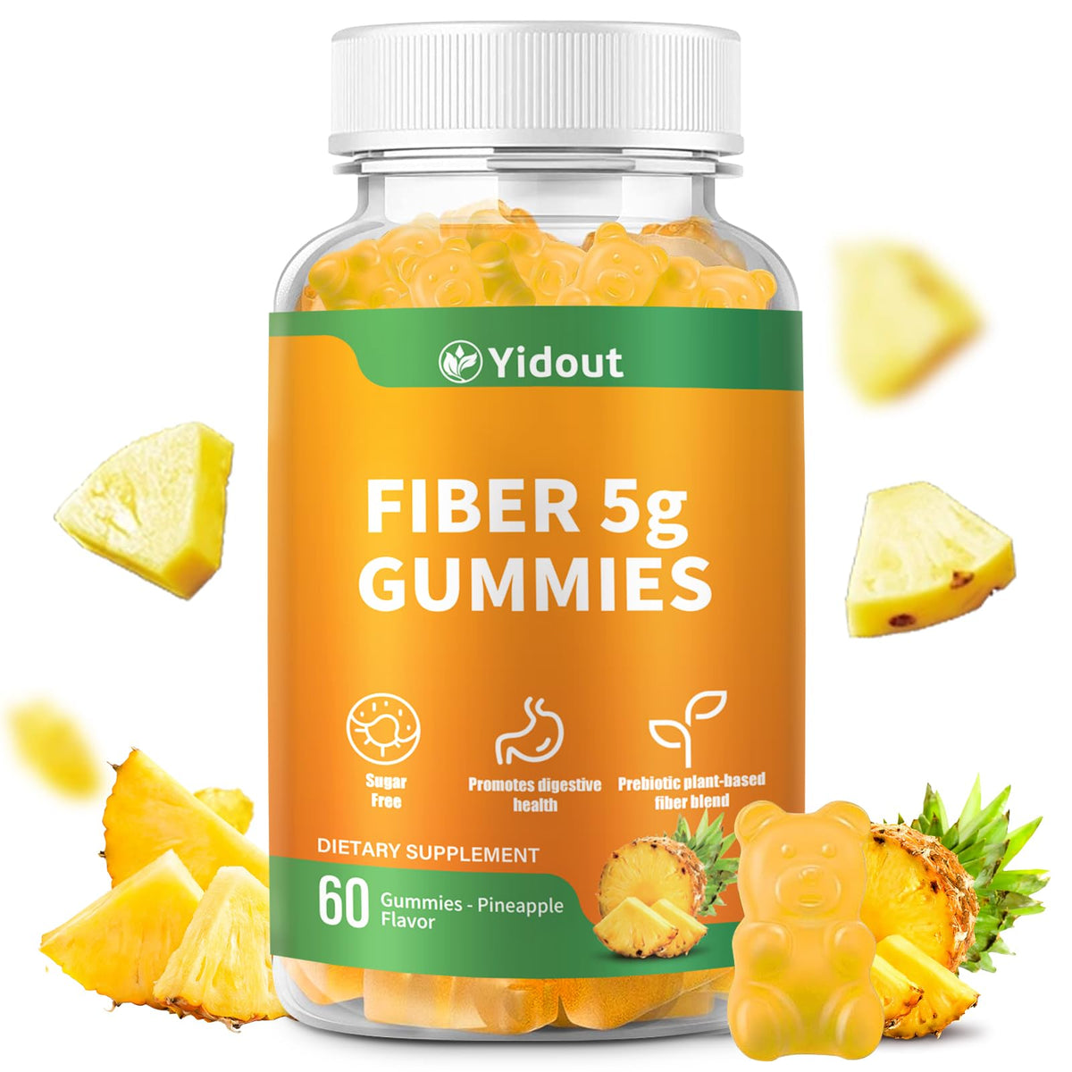 Yidout Gummies Probiotiques Adultes Ananas 60 Comp. vue de face