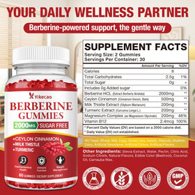 Yikecao Gummies de Berbérine, vue de côté montrant les gummies