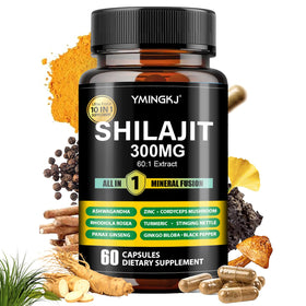 YMINGKJ Compléments Alimentaires Shilajit 10 en 1 60 Capsules vue avant