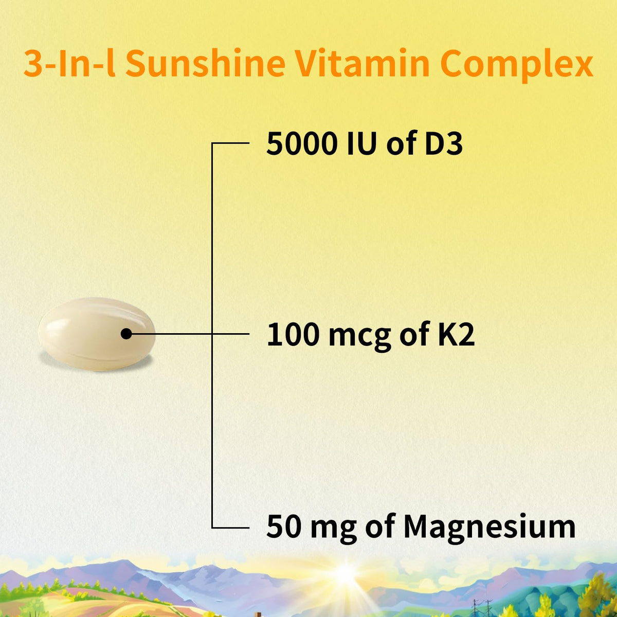 YMINGKJ D3 K2 5000 IU gélules dans un environnement naturel