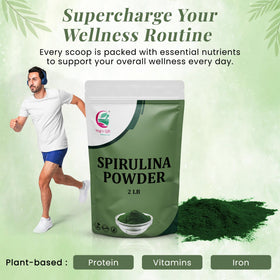 YOGI’S GIFT Poudre de Spiruline 921 g en cuillère avec poudre verte