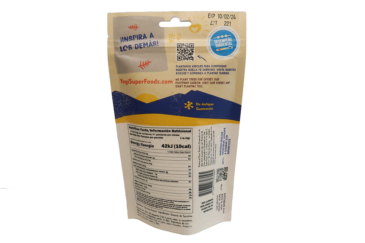 Yogi Super Foods Poudre de Spiruline Bleue 155g avec cuillère