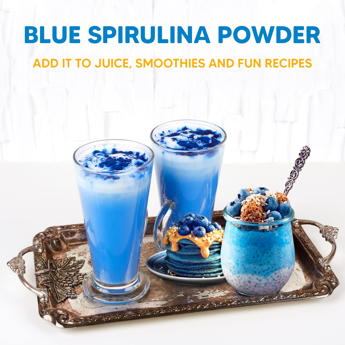 Yogi Super Foods Poudre de Spiruline Bleue 155g en utilisation dans une recette