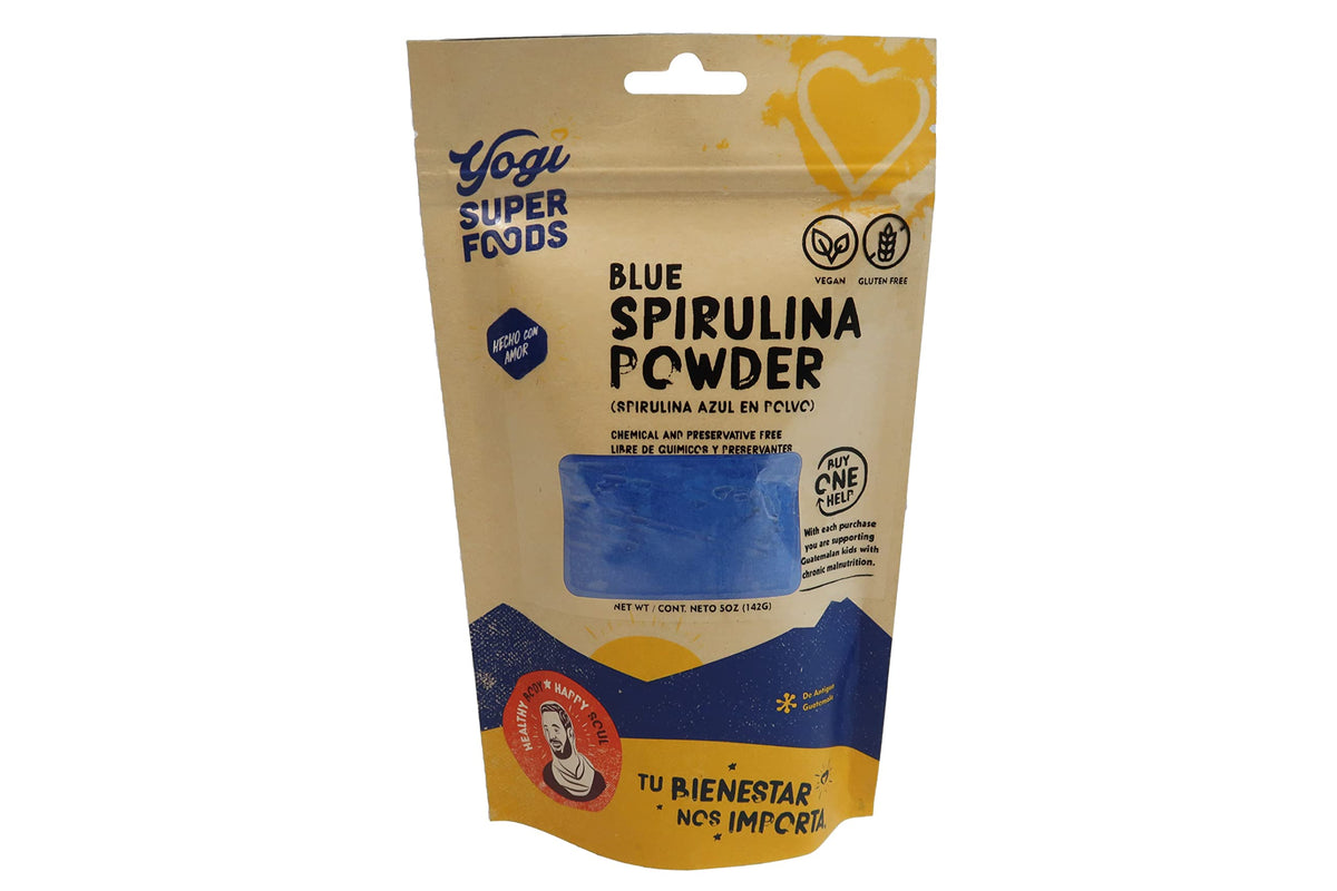 Yogi Super Foods Poudre de Spiruline Bleue 155g vue de face