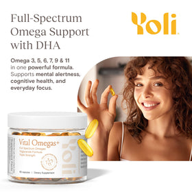 Yoli Vital Omegas+ emballage avec informations nutritionnelles
