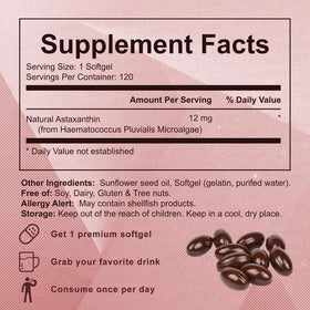 Yoqpoe Astaxanthin 12mg gélules molles, environnement de prise