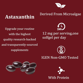 Yoqpoe Astaxanthin 12mg gélules molles, gélules individuelles