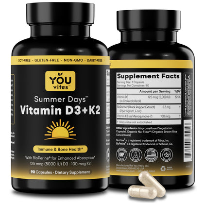 You Vites D3 + K2 90 capsules vue de face