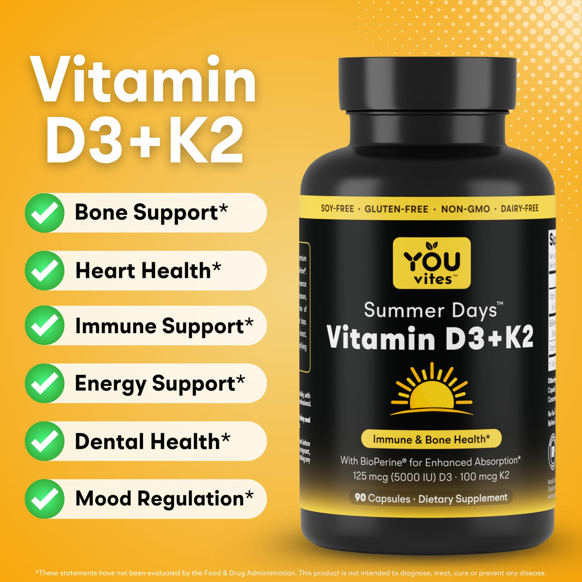 You Vites D3 + K2 capsule ouverte avec contenu