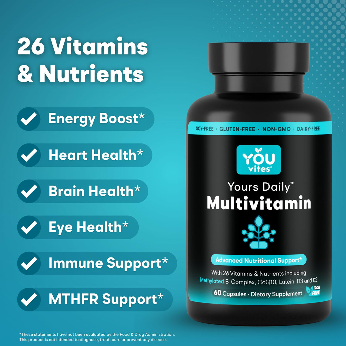 You Vites Multivitamine Méthylée 60 Capsules - Détails de l'étiquette