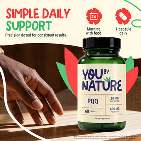 YOUBYNATURE PQQ 20mg capsules végétales en main