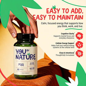 YOUBYNATURE PQQ 20mg capsules végétales sur une table