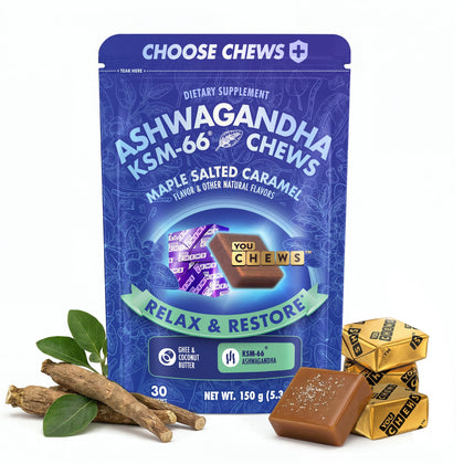 YouChews Gummies Ashwagandha KSM-66 325mg emballage avant