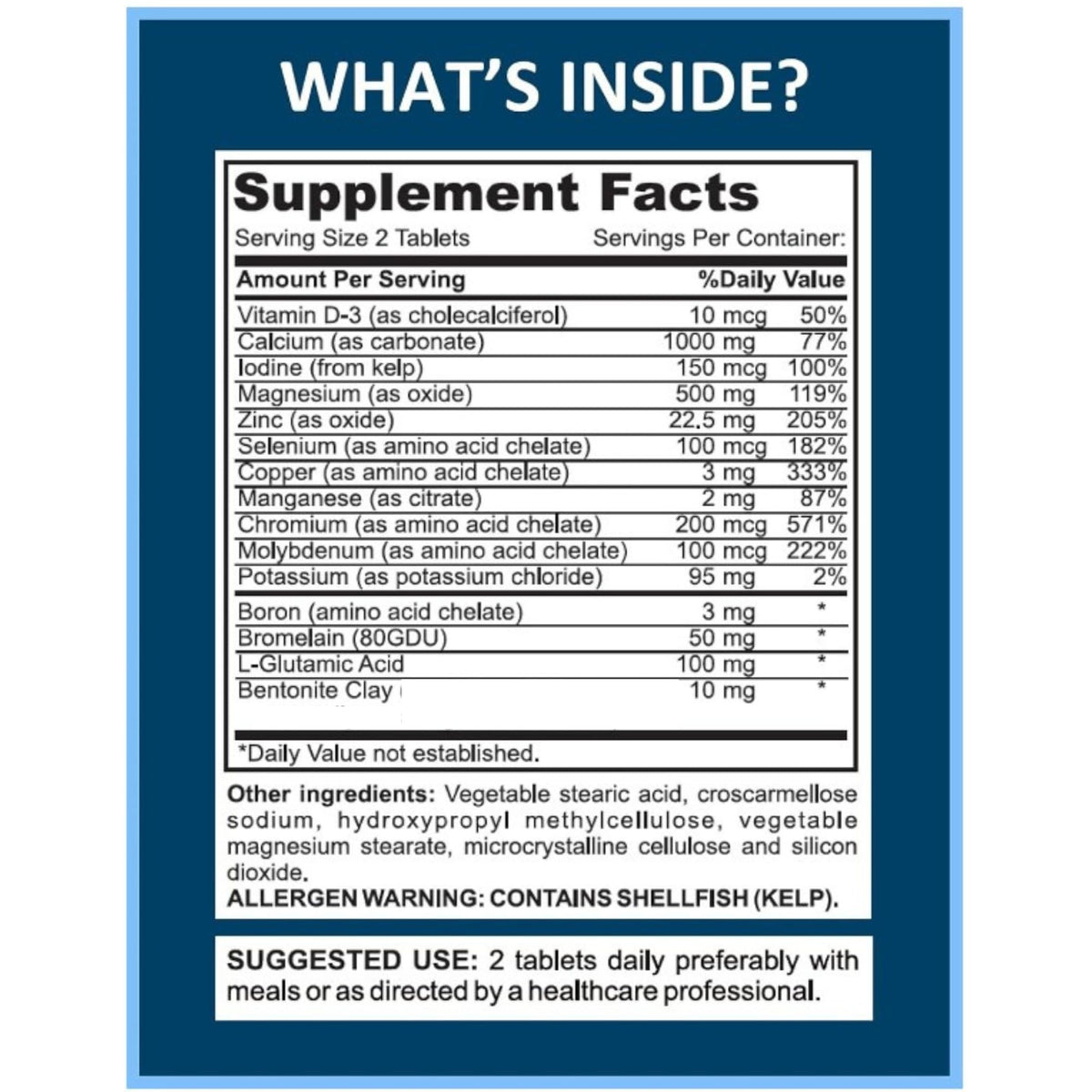 YouFit Nutrition Mega Minerals 1000mg Calcium 500mg Magnésium arrière