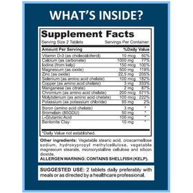 YouFit Nutrition Mega Minerals 1000mg Calcium 500mg Magnésium arrière
