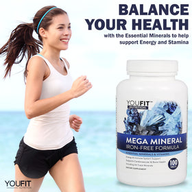 YouFit Nutrition Mega Minerals 1000mg Calcium 500mg Magnésium dimensions du produit