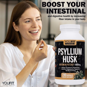 YouFit Nutrition Psyllium capsules packaging and dosage details