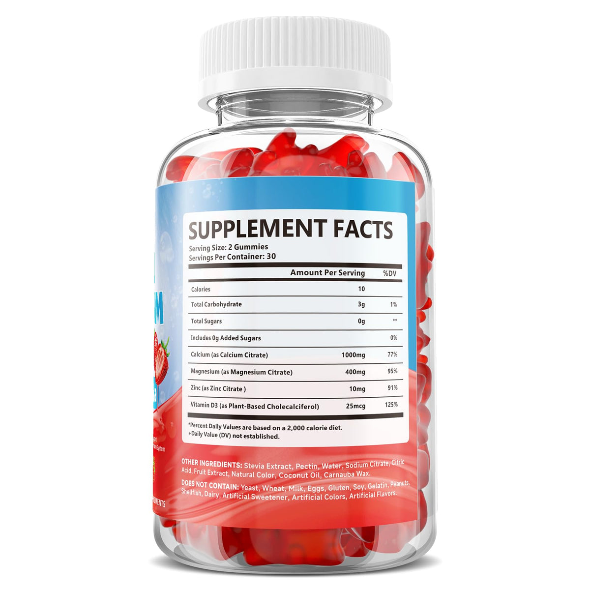 Youlikee Gummies Calcium Magnésium Zinc 1000mg D3 en gros plan