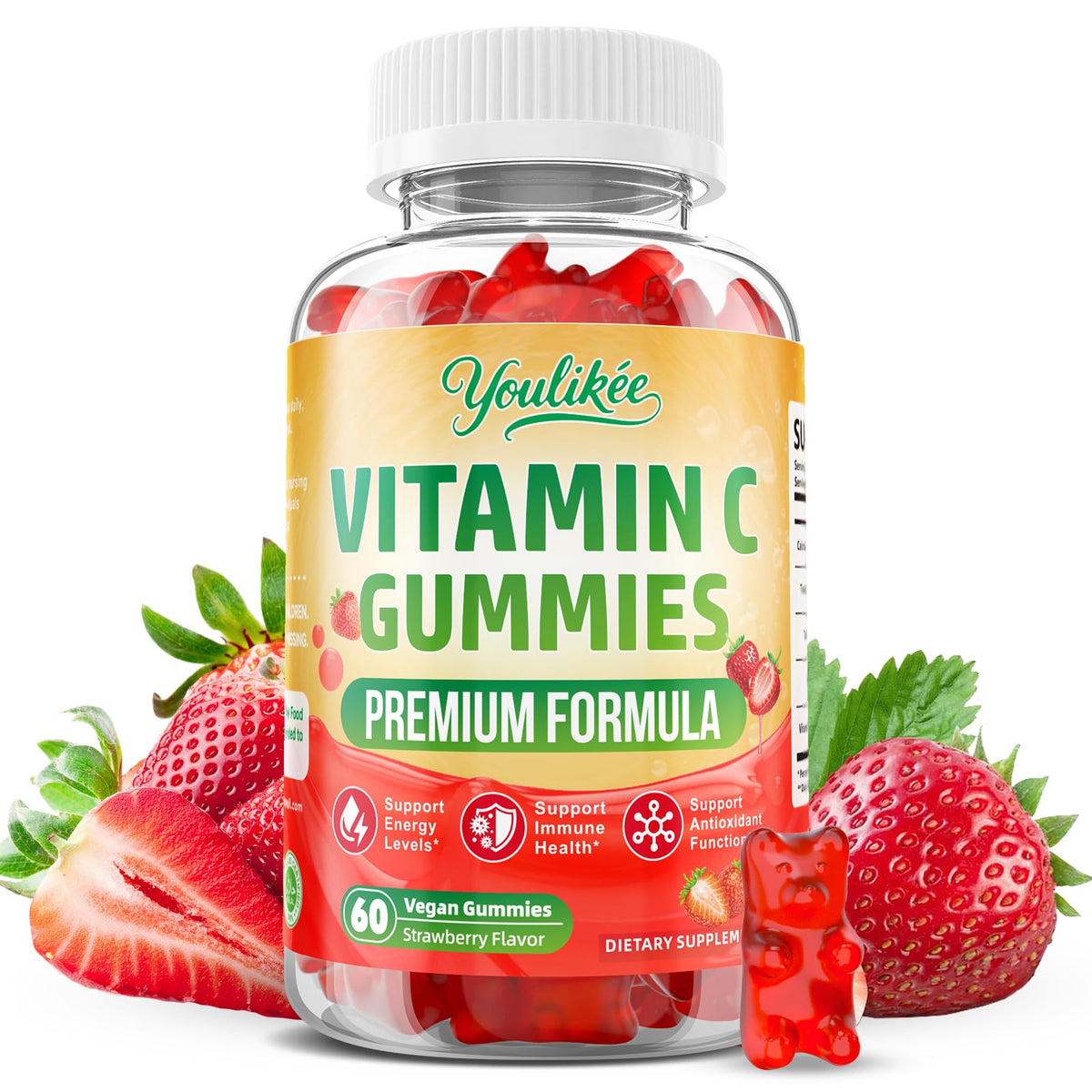 Youlikee Gummies Vitamine C 60 Ct pot avec étiquette