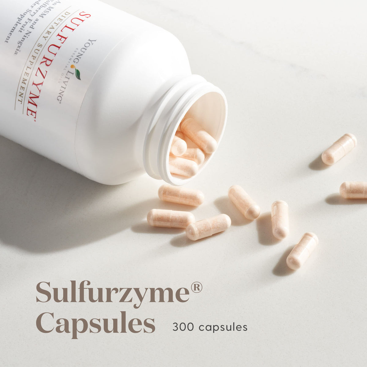 Young Living Sulfurzyme capsules avec étiquette