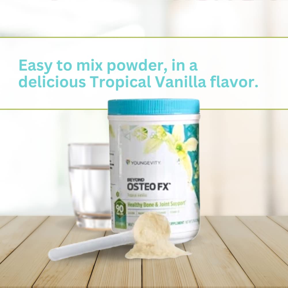 Youngevity Beyond Osteo FX poudre support osseux mélange dans un verre