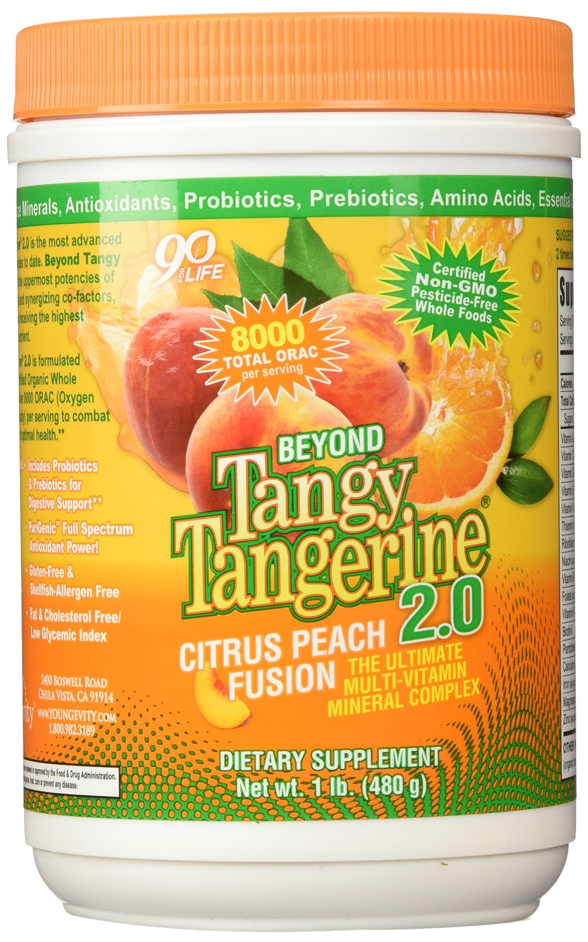 Youngevity Beyond Tangy Tangerine 2.0 canister front view