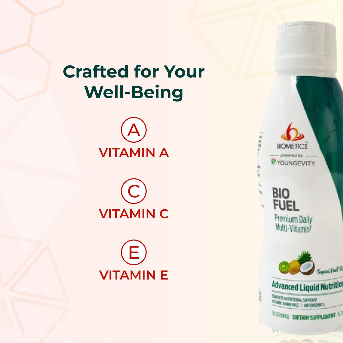 Youngevity Bio Fuel Multivitamine Liquide versé dans un verre