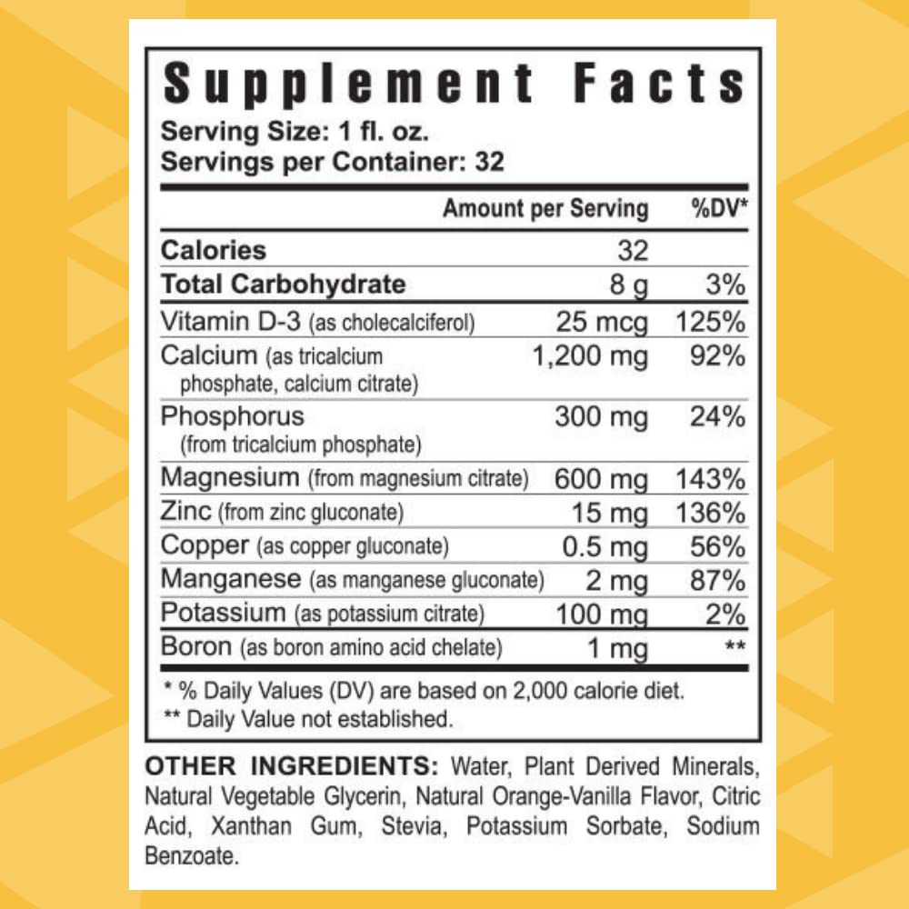 Youngevity CAL Toddy Calcium Magnésium étiquette détaillée