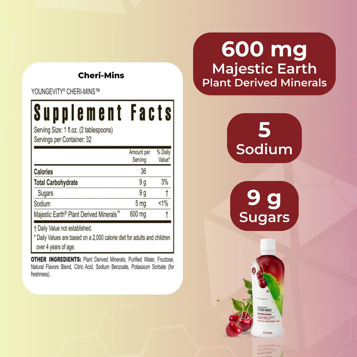 Youngevity Cheri-Mins versé dans un verre