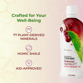 Youngevity Cheri-Mins vue de côté montrant le bouchon