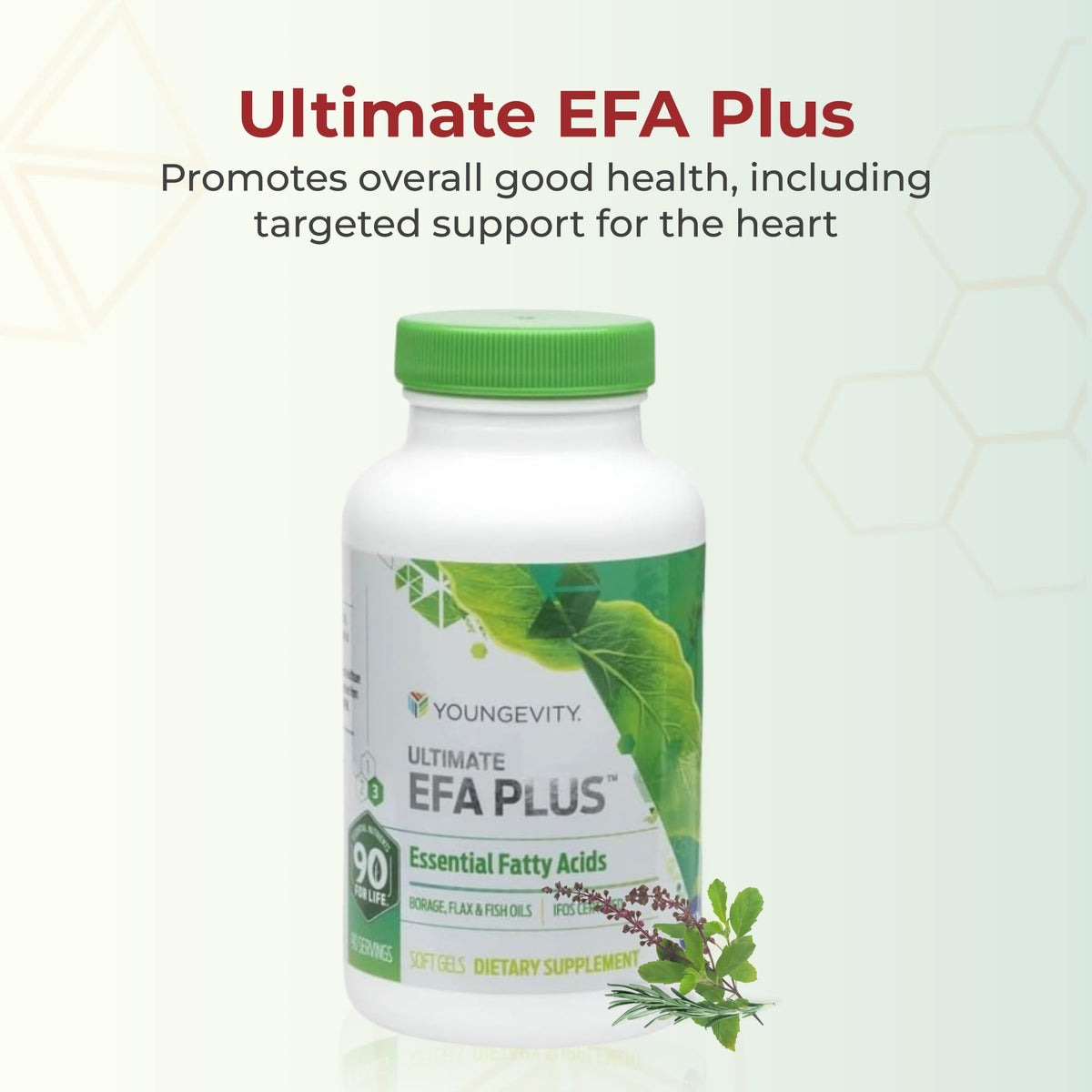 Youngevity EFA Plus Omega 3 6 9 gélules en gros plan