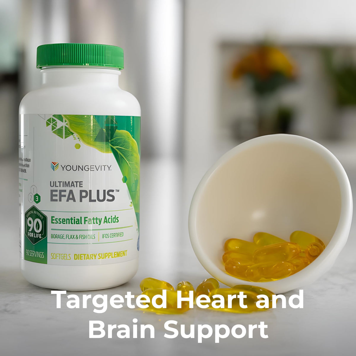 Youngevity EFA Plus Omega 3 6 9 gélules en utilisation