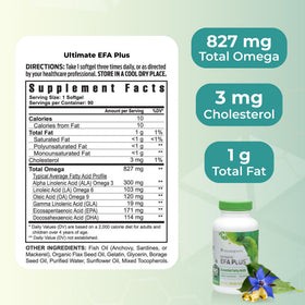 Youngevity EFA Plus Omega 3 6 9 gélules sur fond blanc