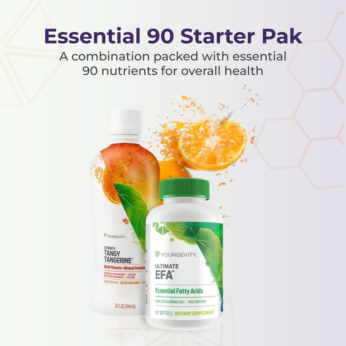 Youngevity Essential 90 Pak Multivitamin étiquette avec ingrédients