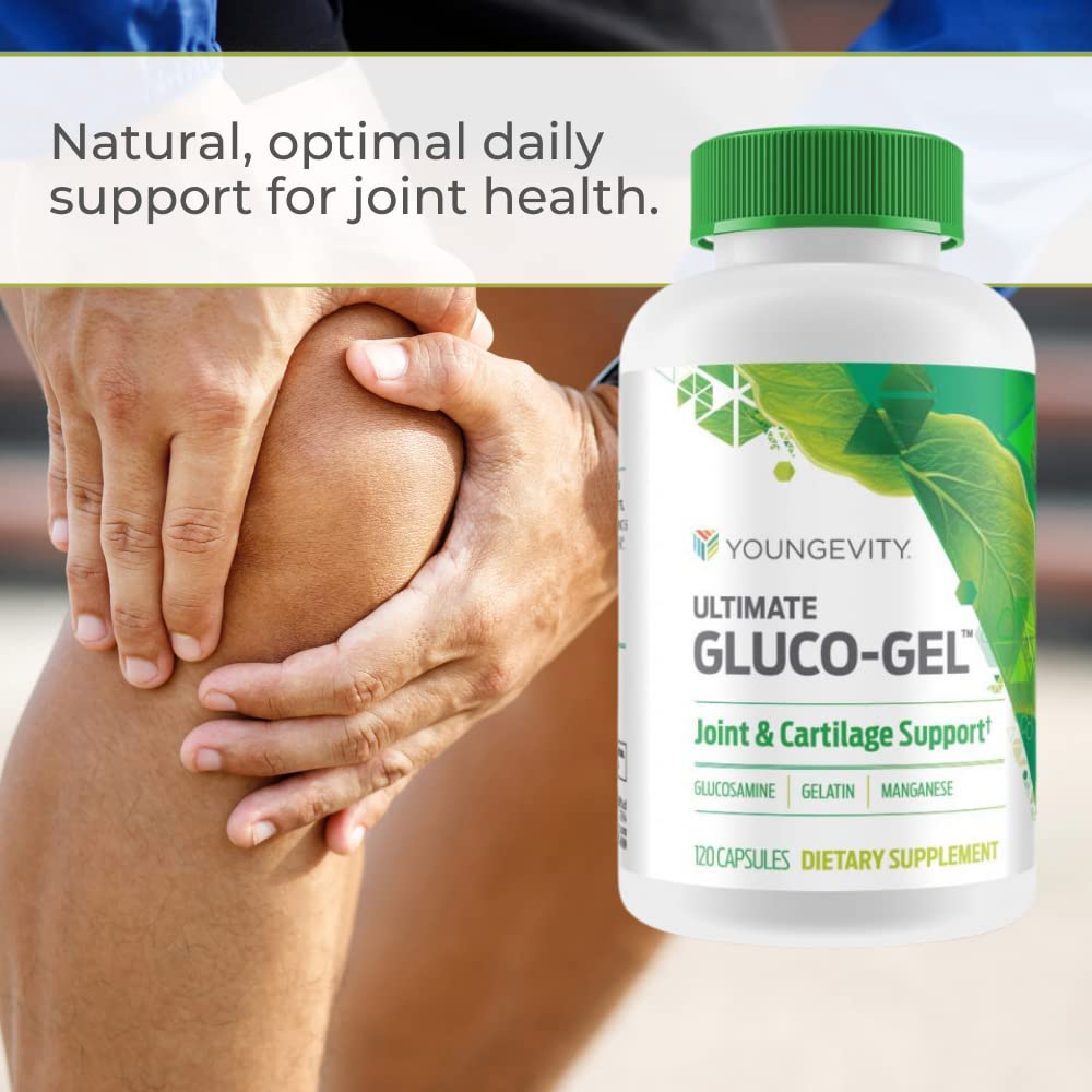 Youngevity Gluco-Gel 120 capsules avec étiquette visible