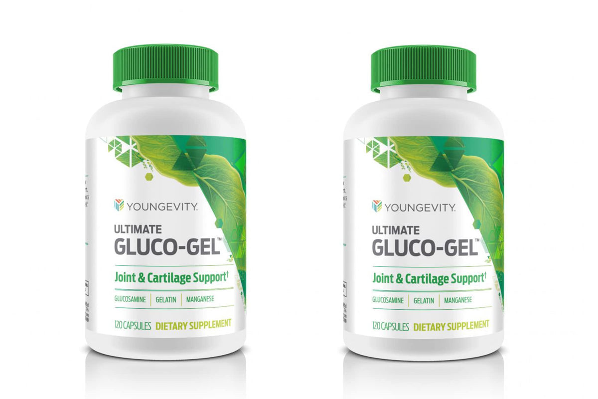 Youngevity Gluco-Gel 120 capsules vue avant avec étiquette