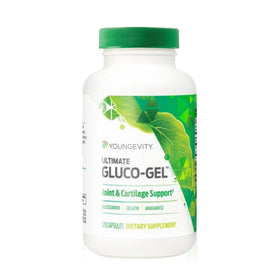 Youngevity Gluco-Gel 120 capsules vue de face avec étiquette