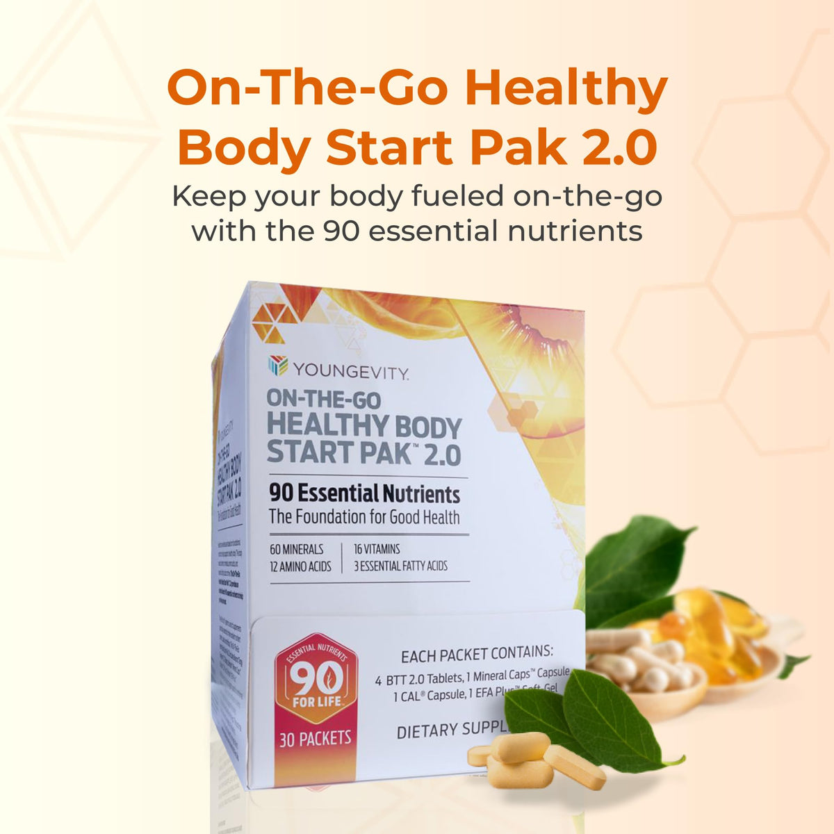 Youngevity Healthy Body Start Pak 2.0 comprimés Beyond Tangy Tangerine