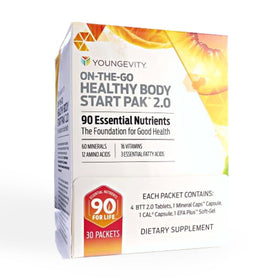 Youngevity Healthy Body Start Pak 2.0 vue avant avec emballage pratique