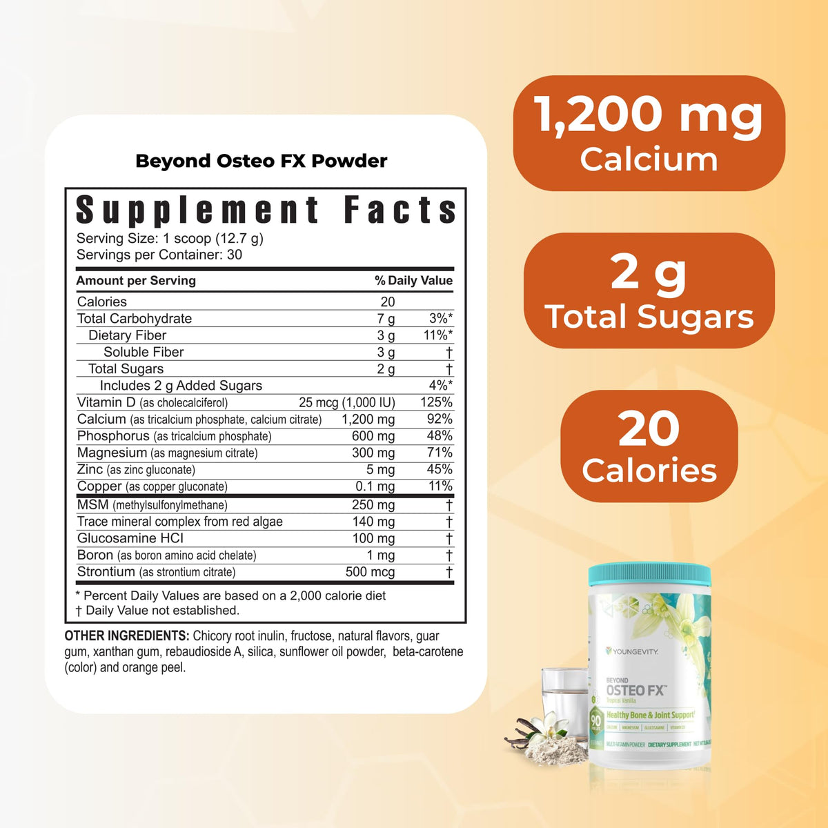 Youngevity Healthy Body Start Pak 2.5 étiquette détaillant les ingrédients