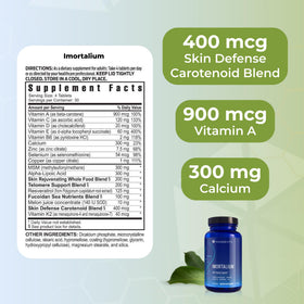 Youngevity Imortalium comprimés sur une surface blanche