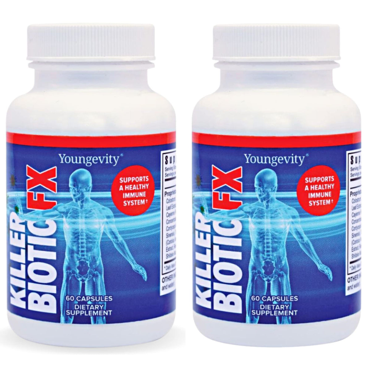 Youngevity Killer Biotic FX 120 capsules vue avant