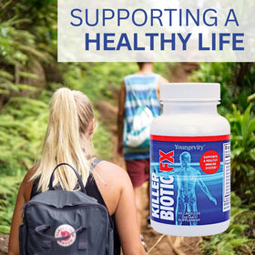 Youngevity Killer Biotic FX boîte ouverte avec capsules