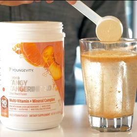 Youngevity Multivitamine 2.0 Pêche Citron contenu en poudre