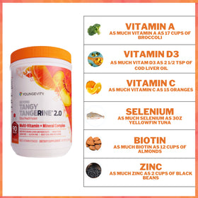 Youngevity Multivitamine 2.0 Pêche Citron informations nutritionnelles