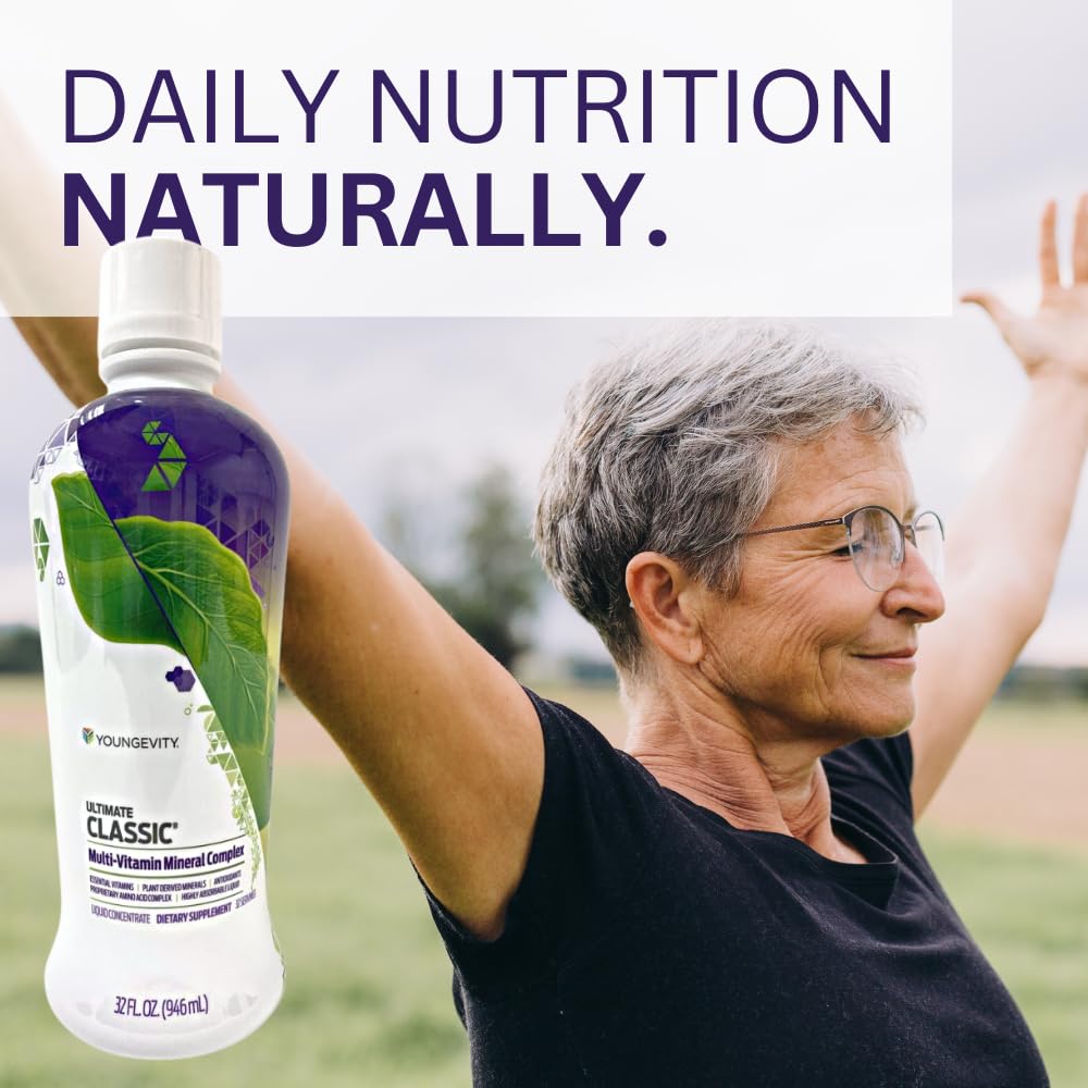 Youngevity Multivitamine Liquide sur un fond neutre
