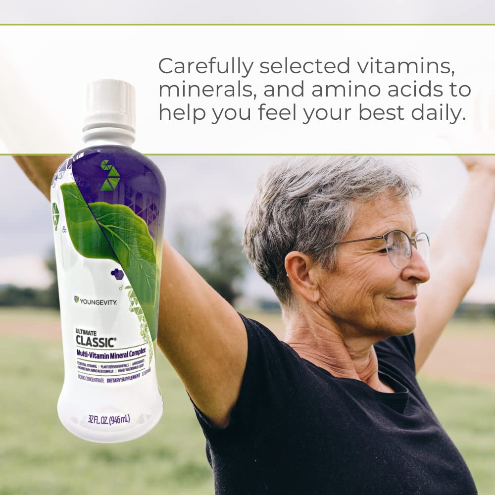 Youngevity Multivitamines Liquides sur un fond blanc
