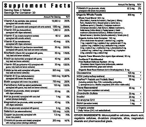 Youngevity Multivitamines Minérales 120 comprimés, côté droit